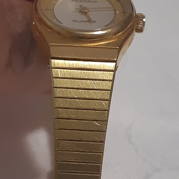 Womans Vintage Rodania Gold Tone Watch Length Is 7.5" Long - Picture 4 of 15